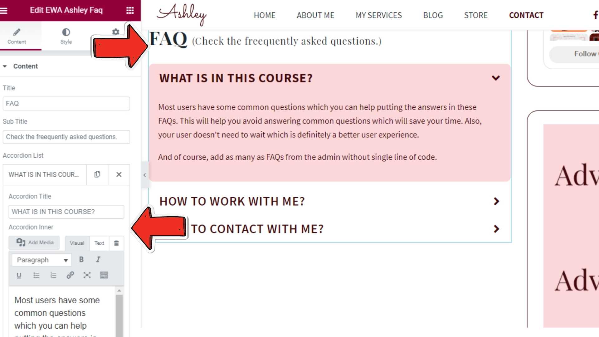 FAQ Ashley WordPress Theme