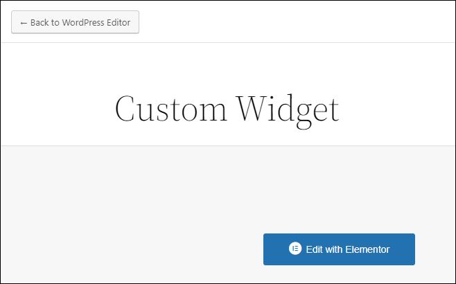 Edit with Elementor button